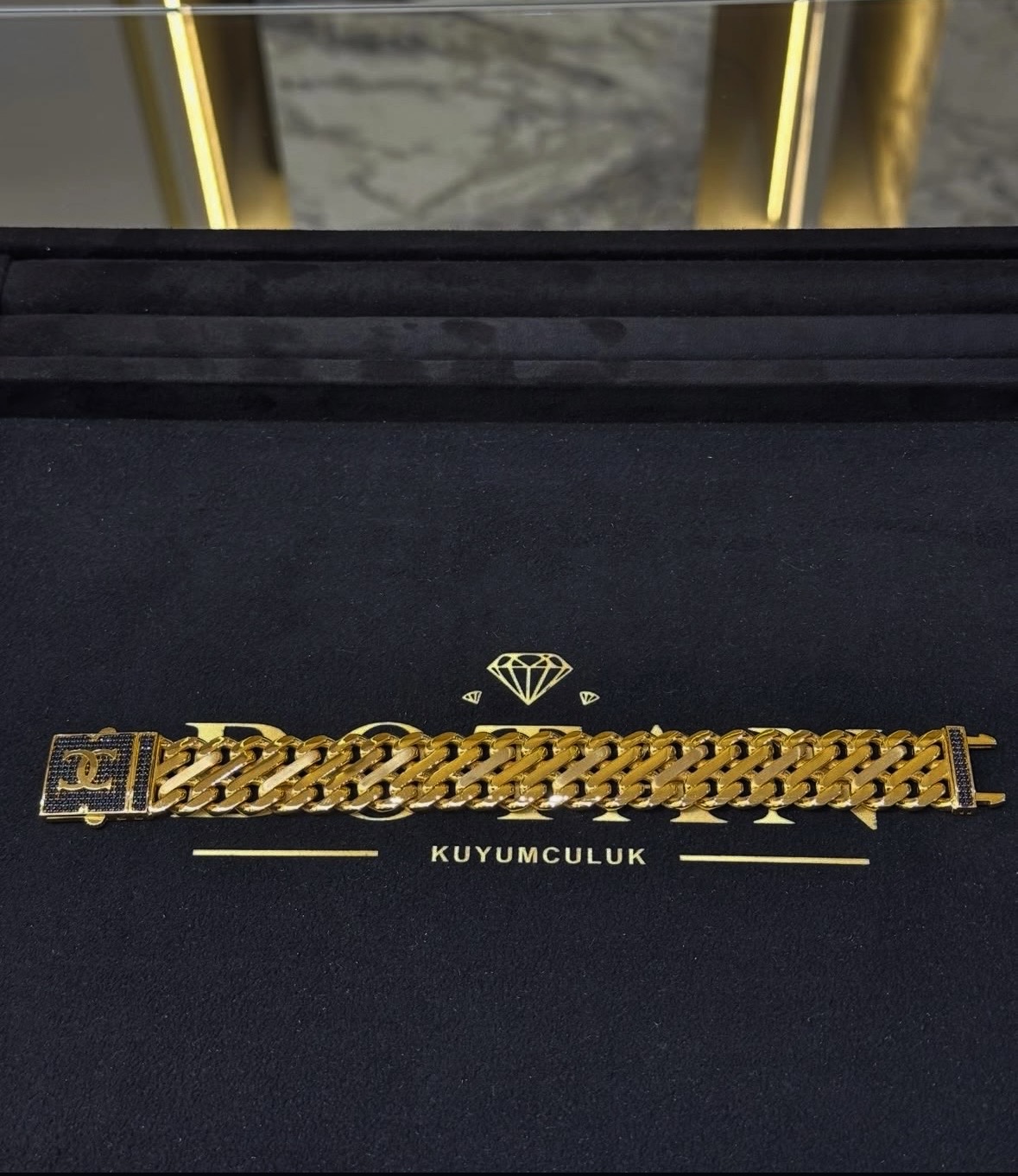 Çift Sıra Zincir 22 Ayar Altın Bileklik