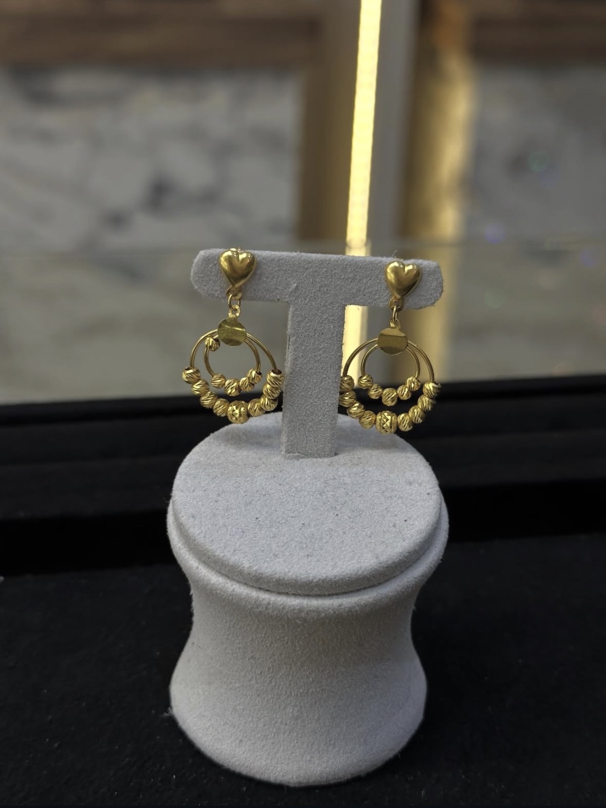 Sallantılı Dorika 22 Ayar Altın Küpe